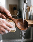 5-Piece Acacia Wood Kitchen Utensil Set | Natural Wood | Hanging Storage