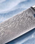 7-Piece Damascus Kitchen Knife Set | VG10 67-Layer Steel | Blue Resin & Wood Handles