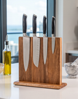 Acacia Wood Magnetic Knife Block | Strong Magnetic Hold | Natural Wood Finish