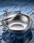 Titanium Hammered Wok | 5-Layer Construction | Gas & Induction Compatible