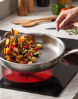 Titanium Frying Pan with Lid | Honeycomb Surface | Induction Compatible | Multi-Layer Construction