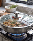 Titanium Frying Pan with Lid | Honeycomb Surface | Induction Compatible | Multi-Layer Construction