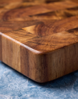 Acacia Cutting Board | End Grain Solid Wood Butcher Block | 1" Thick
