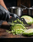 Hand Forged Butcher Chef Knife — High Carbon Steel, Hammered Finish