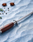 12" Knife Sharpening Rod | 65 HRC Magnetic Honing Steel | Wood Handle