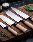 4-Piece Japanese Knife Set | Gyuto, Nakiri, Santoku Deba & Petty | High-Carbon Stainless Steel