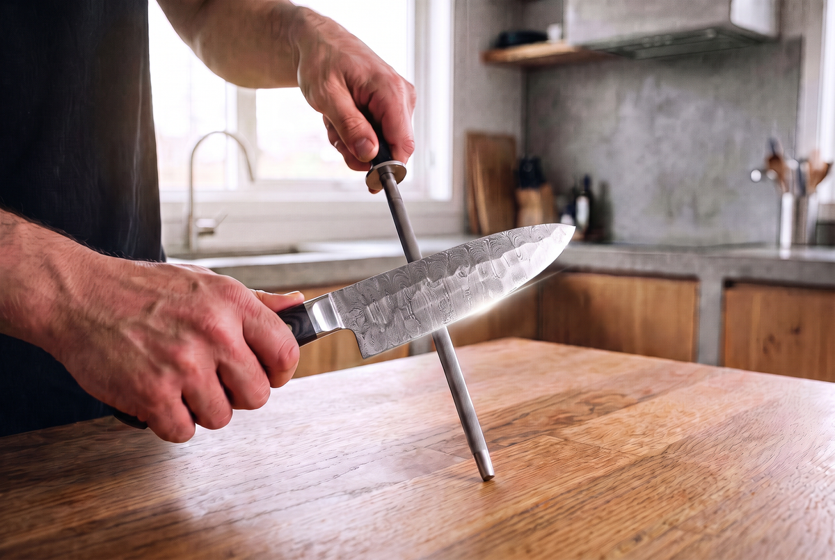 5-Piece Hand-Forged Damascus Steel Knife Set | Chef, Santoku, Cleaver, Utility &amp; Bread Knives