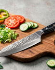 8" Damascus Santoku Chef Knife — VG10 67-Layer Steel, G-10 Handle
