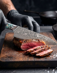 8" Damascus Santoku Chef Knife — VG10 67-Layer Steel, Abalone Shell Handle