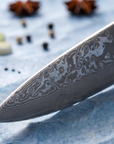 8" Damascus Santoku Chef Knife — VG10 67-Layer Steel, Abalone Shell Handle