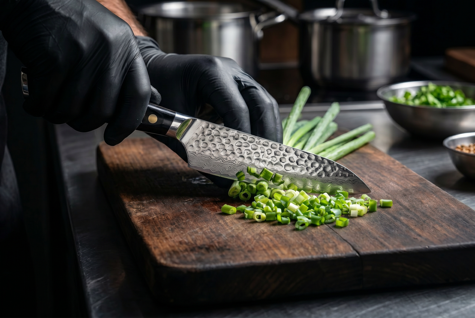 8" Damascus Santoku Chef Knife — VG10 67-Layer Steel, G-10 Handle