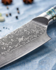 8" Damascus Santoku Chef Knife — VG10 67-Layer Steel, Abalone Shell Handle