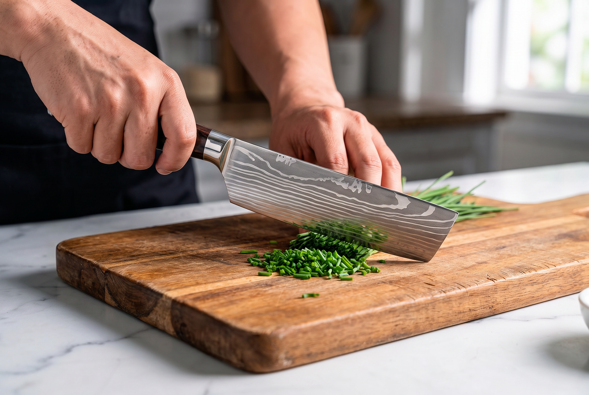 8-Piece Damascus Kitchen Knife Set | 58+ HRC Stainless Steel | Wood Handles