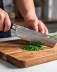 8-Piece Damascus Kitchen Knife Set | 58+ HRC Stainless Steel | Wood Handles