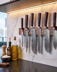 8-Piece Damascus Kitchen Knife Set | 58+ HRC Stainless Steel | Wood Handles