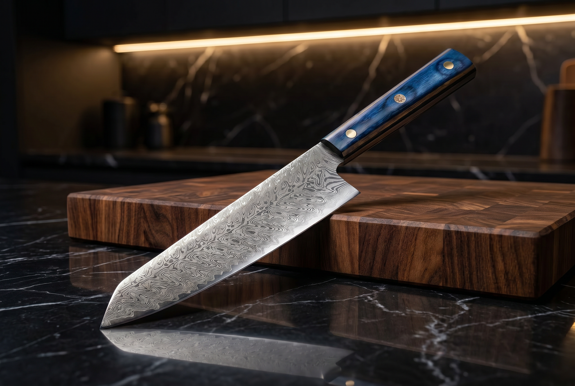 7" Santoku Knife — VG10 Damascus Steel, Pakkawood Handle
