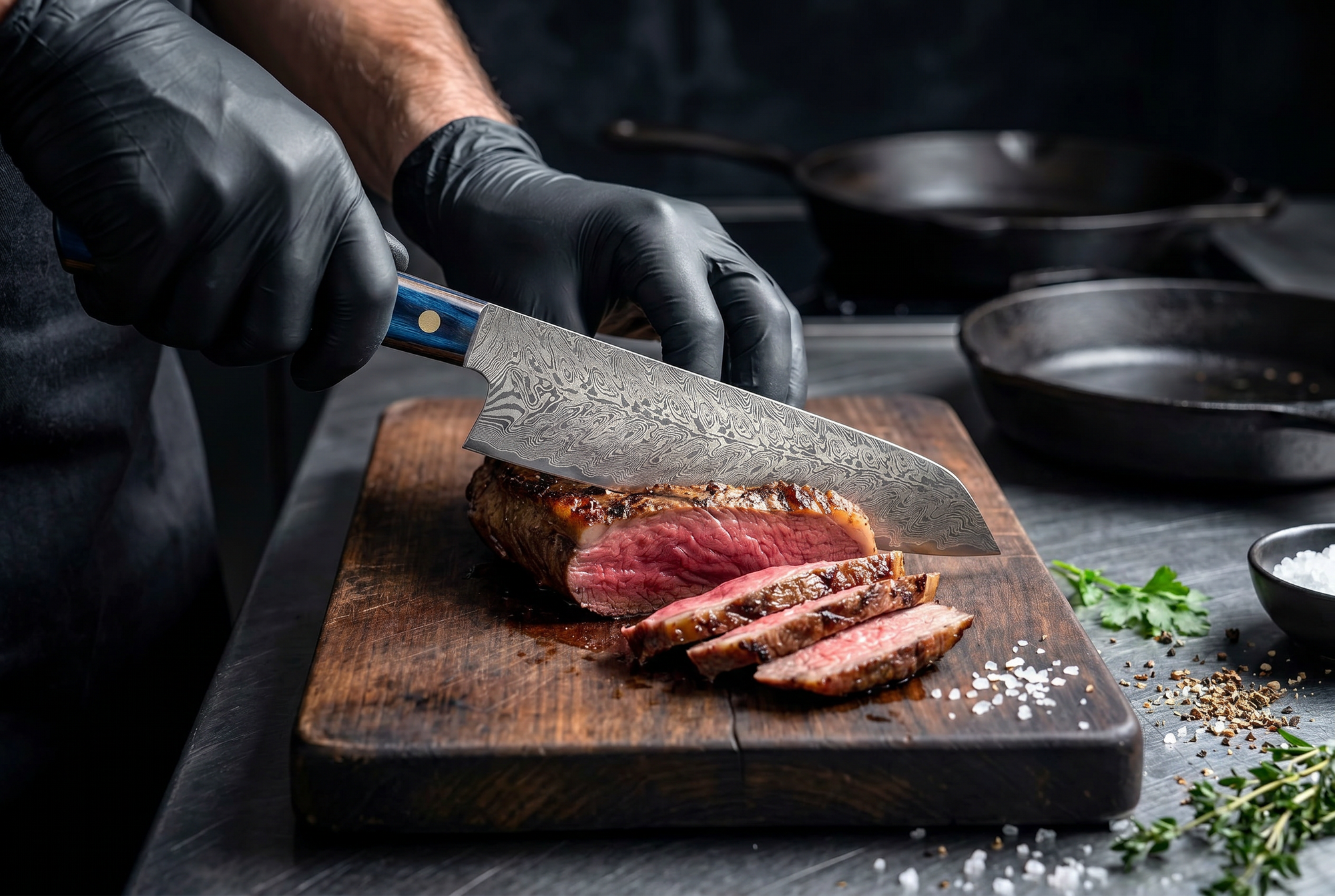 7" Santoku Knife — VG10 Damascus Steel, Pakkawood Handle