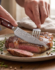 4-Piece Damascus Steak Knife Set | 67-Layer Damascus Steel | Wood Handles