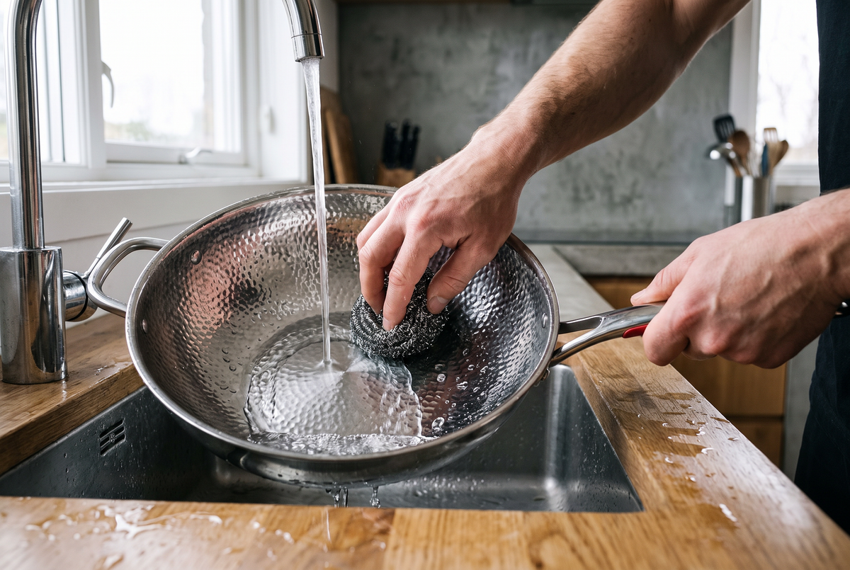Titanium Hammered Wok | 5-Layer Construction | Gas &amp; Induction Compatible