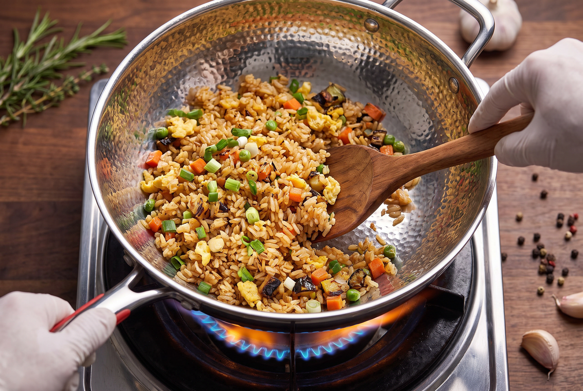 Titanium Hammered Wok | 5-Layer Construction | Gas &amp; Induction Compatible
