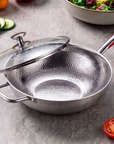 Titanium Hammered Wok | 5-Layer Construction | Gas & Induction Compatible