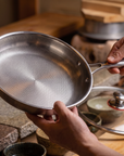Titanium Frying Pan with Lid | Honeycomb Surface | Induction Compatible | Multi-Layer Construction