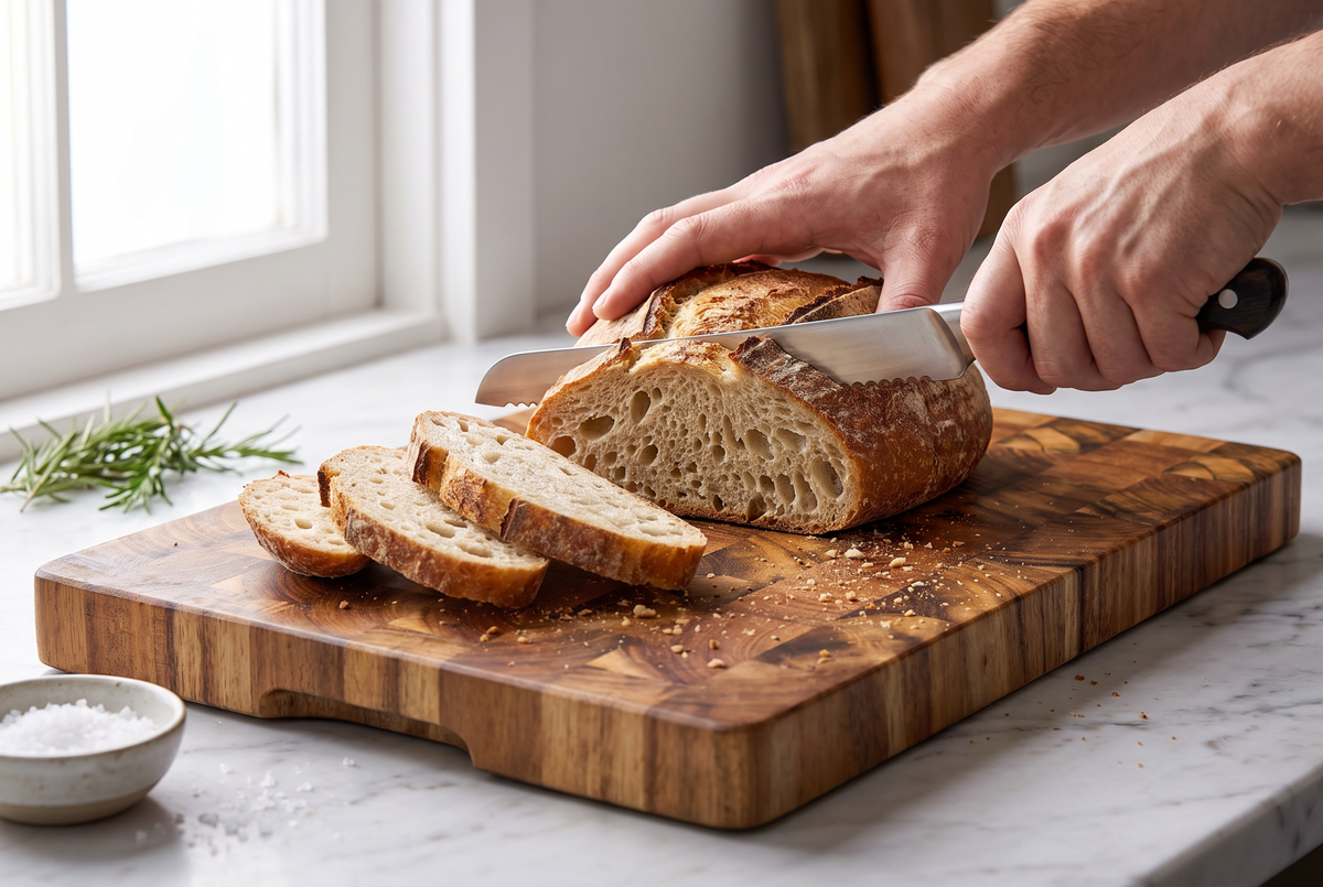 Acacia Cutting Board | End Grain Solid Wood Butcher Block | 1" Thick