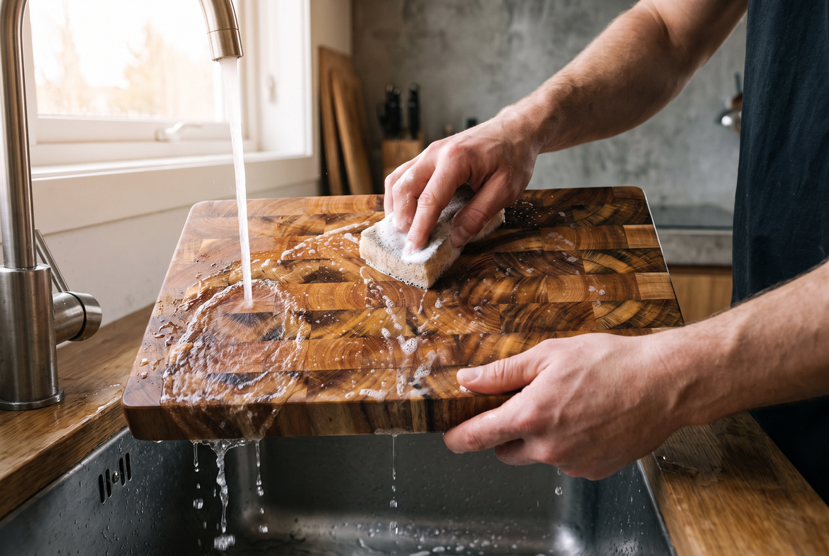 Acacia Cutting Board | End Grain Solid Wood Butcher Block | 1" Thick