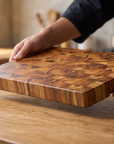 Acacia Cutting Board | End Grain Solid Wood Butcher Block | 1" Thick