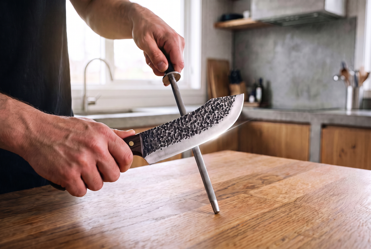 5-Piece Hand-Forged Knife Set | High-Carbon Steel | Hardwood &amp; Copper Rivet Handles