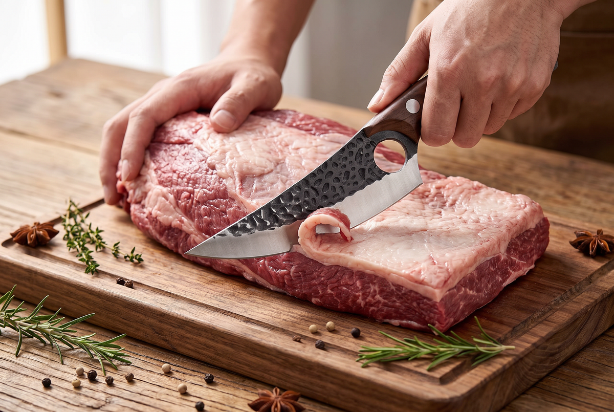 5-Piece Hand-Forged Knife Set | High-Carbon Steel | Hardwood &amp; Copper Rivet Handles