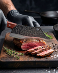 Hand Forged Butcher Chef Knife — High Carbon Steel, Hammered Finish