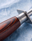 12" Knife Sharpening Rod | 65 HRC Magnetic Honing Steel | Wood Handle