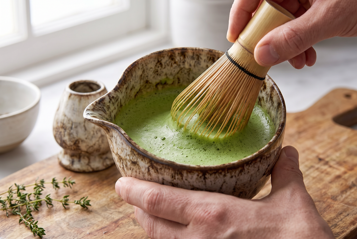 6-Piece Japanese Matcha Tea Set | Ceramic Bowl, Bamboo Whisk &amp; Sifter