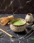 6-Piece Japanese Matcha Tea Set | Ceramic Bowl, Bamboo Whisk & Sifter
