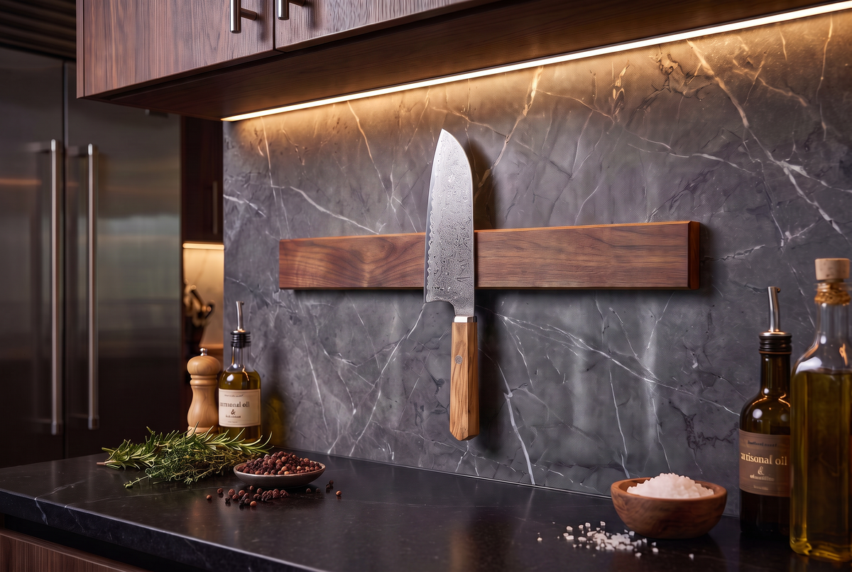 7" Santoku Knife | AUS-10 67-Layer Damascus Steel | Solid Olivewood Handle