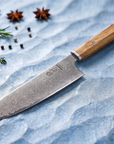 7" Santoku Knife | AUS-10 67-Layer Damascus Steel | Solid Olivewood Handle
