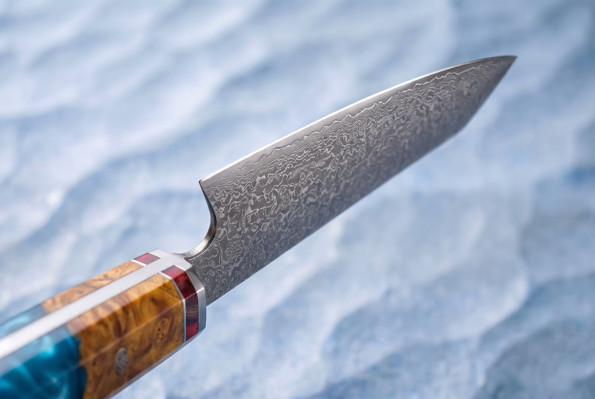 8" Kiritsuke Chef Knife — VG10 Damascus Steel, Octagonal Resin Handle