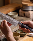 5-Piece Hand-Forged Damascus Steel Knife Set | Chef, Santoku, Cleaver, Utility & Bread Knives
