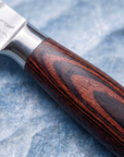 6-Piece Serrated Steak Knife Set | Damascus Pattern Stainless Steel | Wood Handles