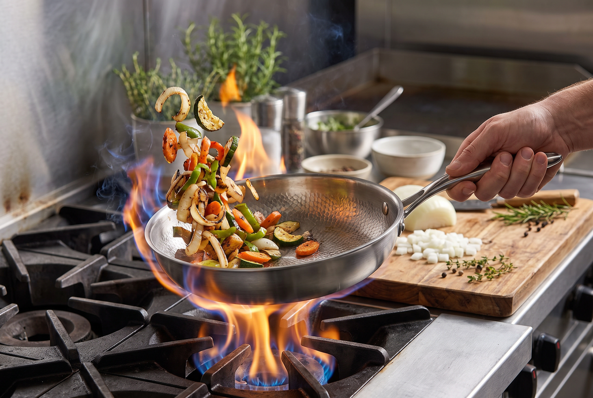 Titanium Frying Pan | 5-Layer Construction | Induction &amp; Gas Compatible