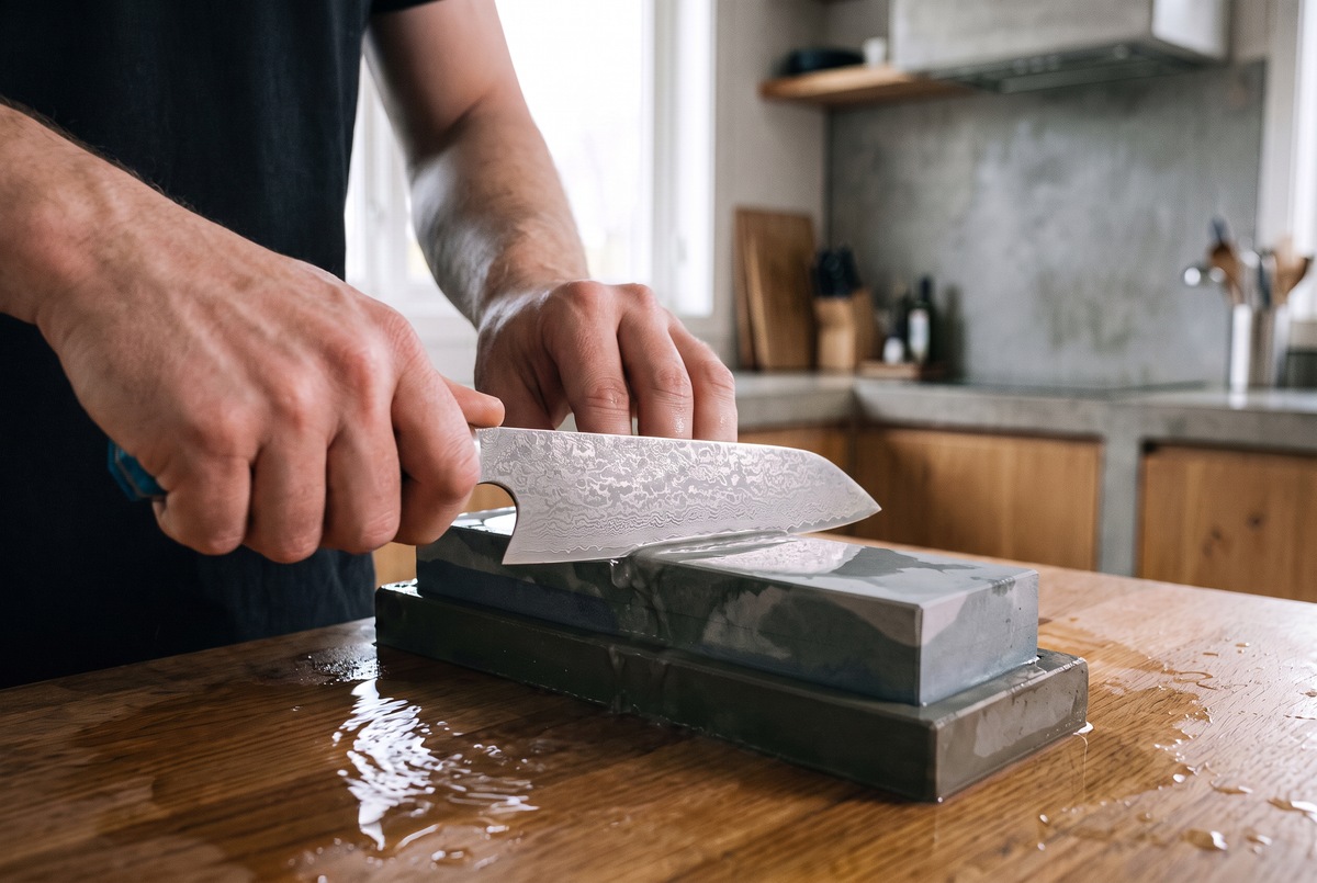 8" Kiritsuke Chef Knife — VG10 Damascus Steel, Octagonal Resin Handle