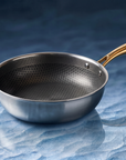 316 Stainless Steel Frying Pan | Honeycomb Surface | Multi-Layer Construction