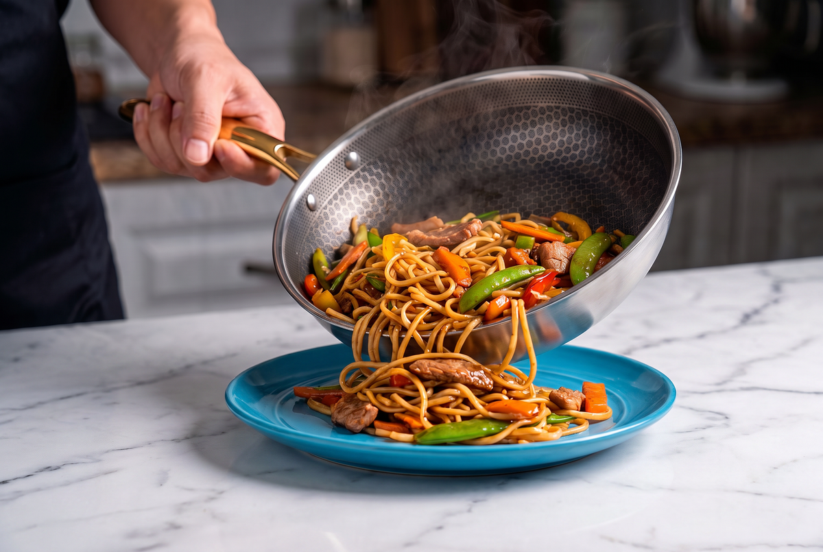 316 Stainless Steel Frying Pan | Honeycomb Surface | Multi-Layer Construction
